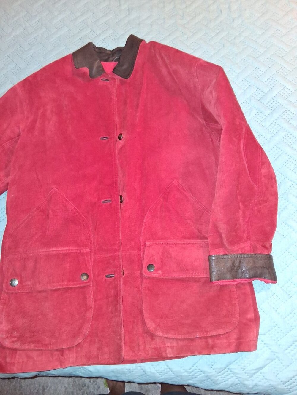 Red-Rust Suede Barn Coat-size M